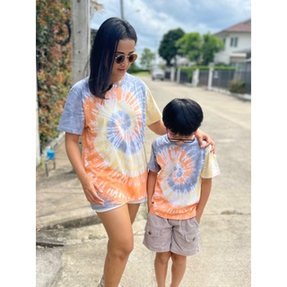 เสื้อมัดย้อม สีพาสเทล ใส่ได้ทั้งครอบครัว COTTON  (SunSet ซันเซ็ท)