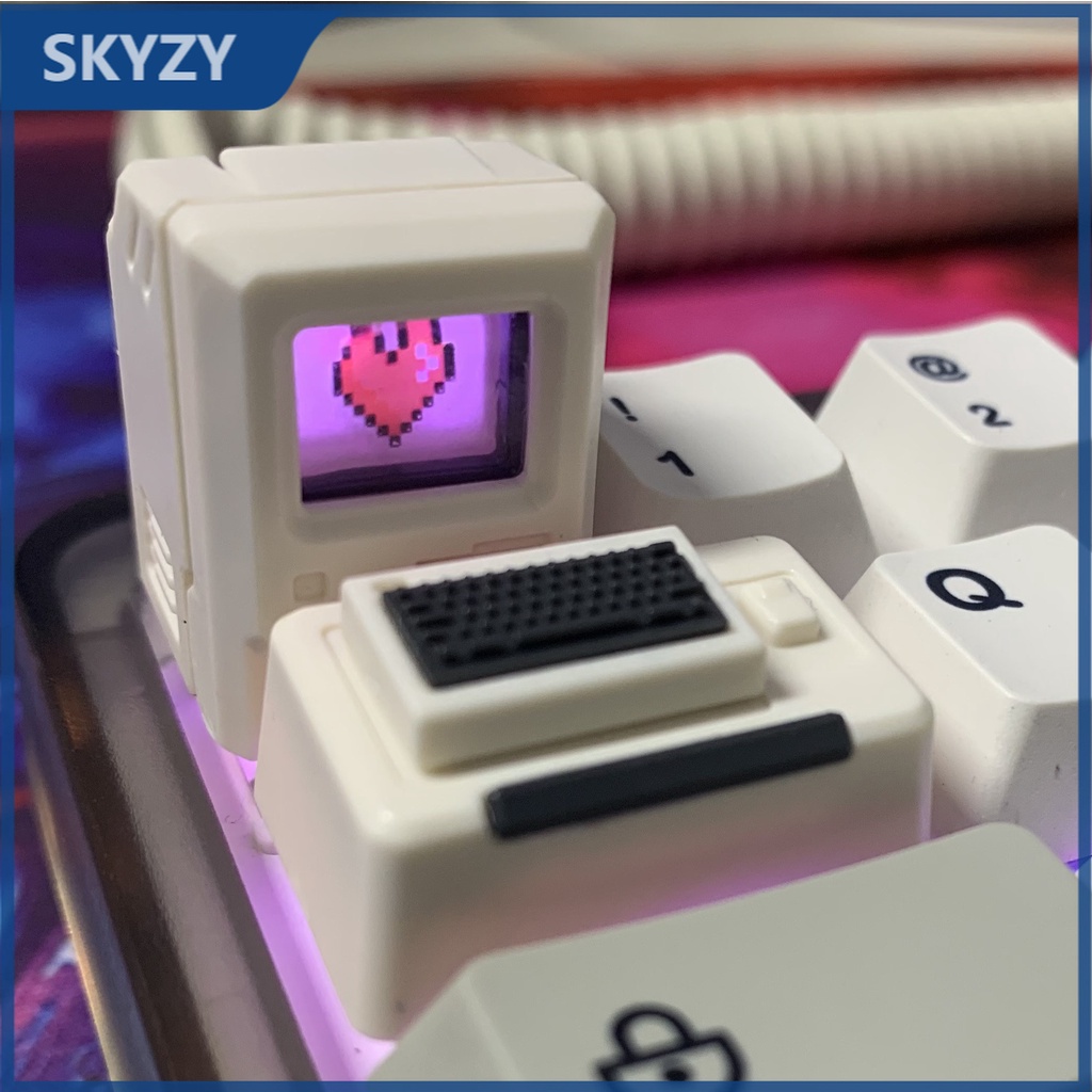 Macintosh Keycap บุคลิกภาพย้อนยุค ปุ่มกดส่งแสงเป็นแม่เหล็ก เปลี่ยนหน้าได้ น่ารักสุดๆ