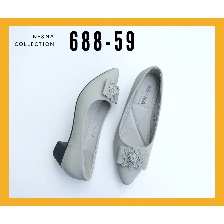 รองเท้าเเฟชั่นผู้หญิงเเบบคัชชูส้นเตี้ย No. 688-59 NE&amp;NA Collection Shoes