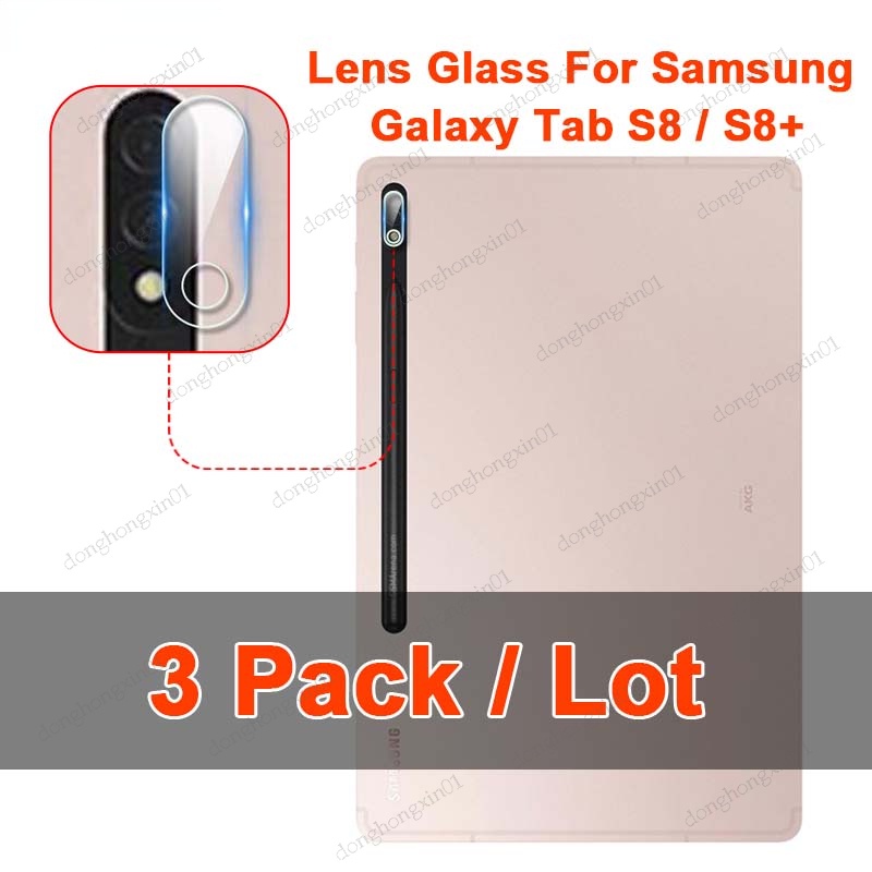 3 แพ็ค สําหรับ Samsung Galaxy Tab S8 / Plus S7 S7 Plus ใส บาง นิ่ม กระจกนิรภัย ด้านหลัง เลนส์กล้อง ฟิล์มกันรอยหน้าจอ