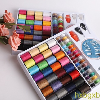 [hxbgxb]64Spools Assorted Colors Sewing Threads Set Sewing Tools Kit Needle Box Color Random