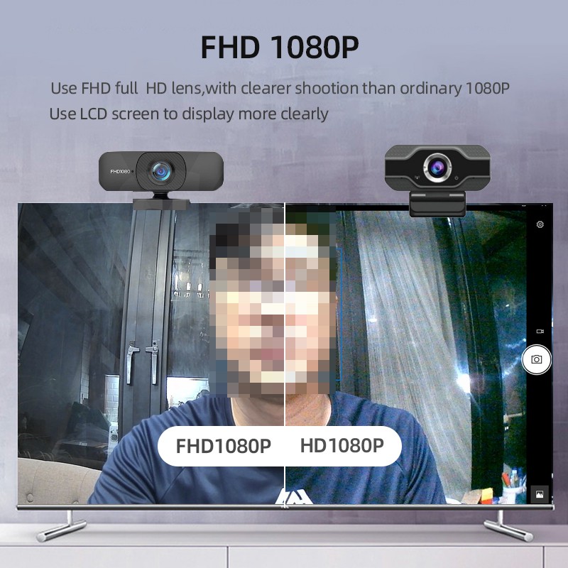 【24H SHIPS】Online class 4K FHD 1080P Webcam for pc 360° rotation pc camera built-in microphone for Computer PC Laptop Ta #8