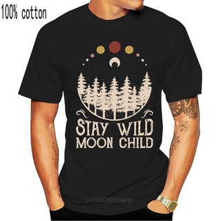 เสื้อยืดผ้าฝ้ายพิมพ์ลายแฟชั่น ขายดี เสื้อยืดลําลอง แขนสั้น พิมพ์ลาย Stay Wild Moon S-3 Streetwear Tee DKnhmn96JGkgkn10 ส