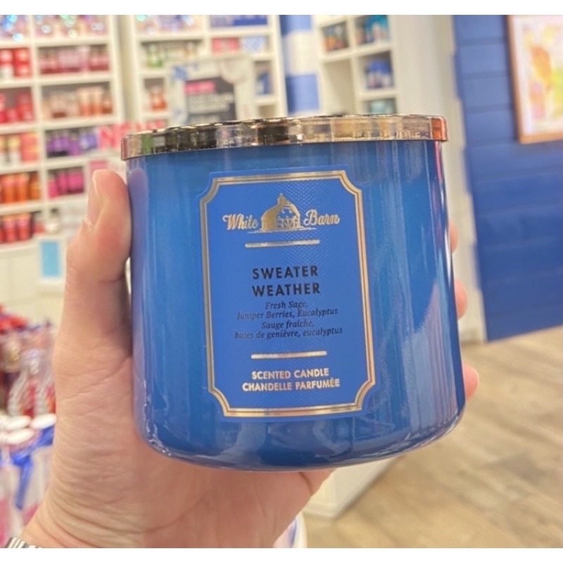 Set27BBW เทียนหอม Fresh balsam Paris Cafe Sweater Weather Bath and Body