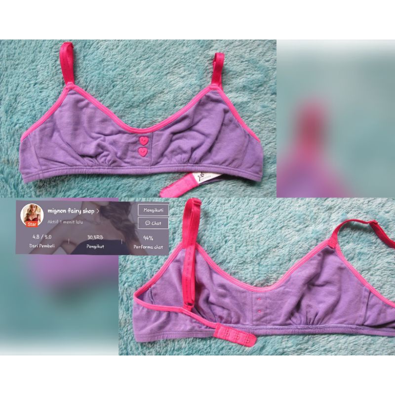 KATUN CHILDRENS MINISET COTTON MATERIAL / TEENAGE BRA / FIRST BRA WITH FOAM WITH WIRE BY PRIMA PURPL