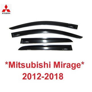 กันสาด MITSUBISHI MIRAGE  2013 - 2018 รถยนต์ มิตซูบิชิ มิราจ สีดำ Windshield กันสาดประตู กันฝน ของแต่งมิราจ