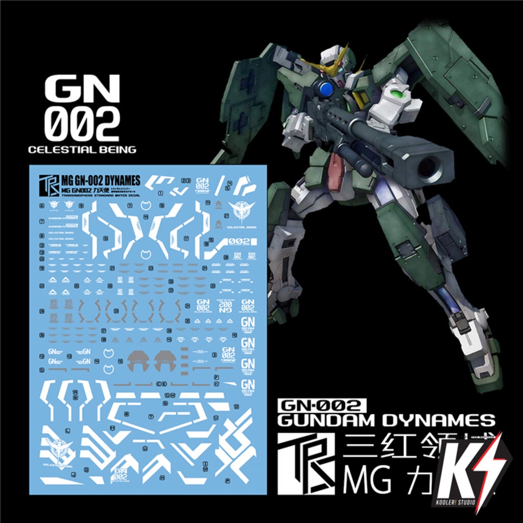 Waterdecal TRS MG GN-002 Dynames #ดีคอลน้ำสำหรับติดกันพลา กันดั้ม Gundam พลาสติกโมเดลต่างๆ