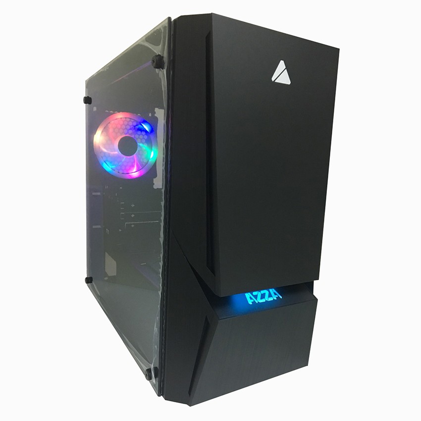 CASE  AZZA Micro ATX Mini Tower Tempered Glass RGB  LUMINOUS 110ADF - Black