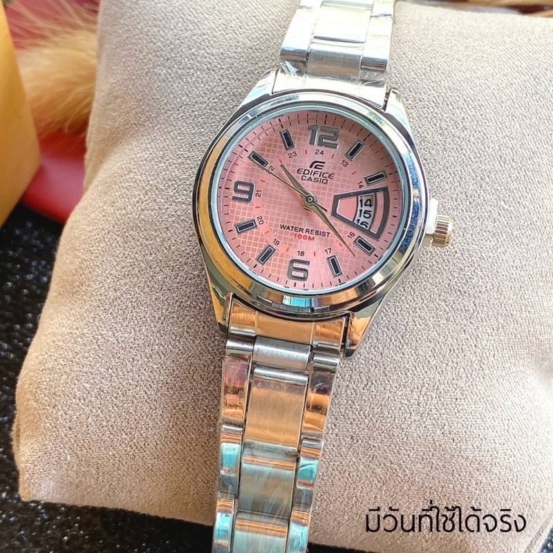 นาฬิกาข้อมือผู้หญิง มีวันที่ *แถมกล่อง* แถมถ่าน ถุงผ้า ผ้าเช็ค
