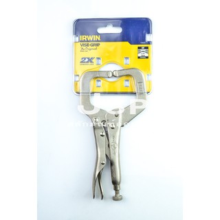 คีมล็อคซีแคล้มป์ IRWIN VISE-GRIP 6" คีมล็อคก้ามปู Locking C-Clamp with Regular Tips