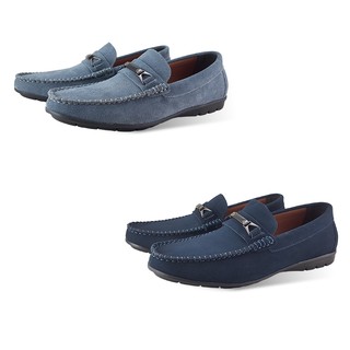 FREEWOOD CASUAL SHOES รองเท้าหนังกลับ รุ่น 84-948 สีกรม / เทาอมฟ้า ( NAVY / GREY )