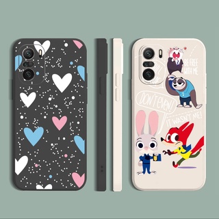 for Xiaomi Redmi Note 10 Pro 9S Remdmi 9A POCO X3 NFC M3 Pro 5G Redmi10 Zootopia Judy Square Straight Edge Soft Silicone Cover Duable Phone Case