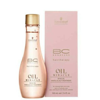 🌹Schwarzkopf BC Oil Miracle Rose Oil Hair &amp; Scalp Treatment 100ml (กล่องชมพู กุหลาบ) ผมนุ่ม เงางาม เรียบลื่น ทรีทเมนท์