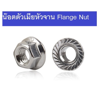 น๊อตตัวเมีย หัวจาน น๊อตหัวจาน   น็อตหน้าแปลน น็อตหน้าจาน ฝาเกลียวกันลื่น  Flange Nut.