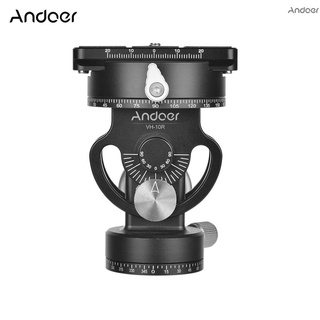 Andoer VH-10R หัวขาตั้งกล้อง 2 ทาง 360° หัวนกพาโนรามา แบบหมุนได้ ปลดเร็ว สําหรับถ่ายภาพ