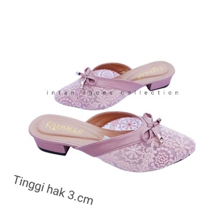 Sandal bustong brukat in-02/Aprilia collection sendal brukat wanita terbaru hak 3cm/samdal hak brukat pesta perempuan remaja/sandal wanita pormal/sandal kondangan pernikahan/sandal selop wanita kekinian/wedges wanita terbaru.Cod