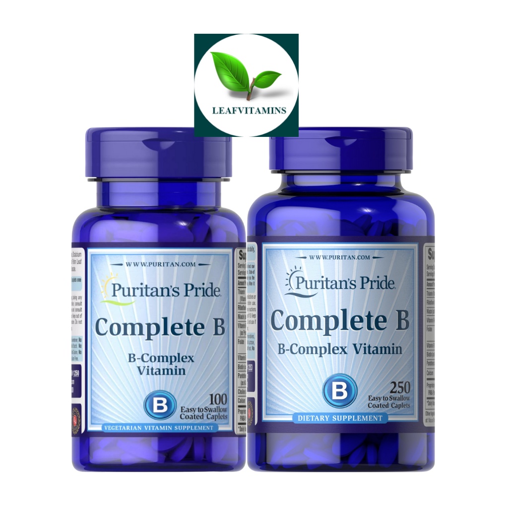 Puritan's Pride Complete B (Vitamin B Complex) / 100, 250 Caplets ...