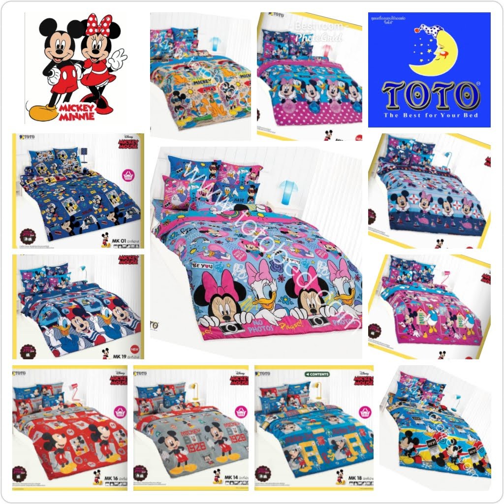 ลิขสิทธิ์แท้💯%MICKEY MOUSE (มิกกี้เม้าส์) เฉพาะผ้านวม /มีขนาดนวมเตียงเดี่ยว,เตียงคู่ TOTOชุดเครื่องนอนโตโต้ลายการ์ตูนลิข