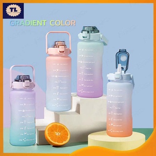พร้อมส่ง 2 ลิตร ขวดน้ำ 2 ลิตร 2000ml ขวดน้ำบอกเวลา ขวดน้ำขนาด 2 ลิตร  พลาสติกหนามาก กระติกน้ำ bottle