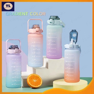 พร้อมส่ง 2 ลิตร ขวดน้ำ 2 ลิตร 2000ml ขวดน้ำบอกเวลา ขวดน้ำขนาด 2 ลิตร  พลาสติกหนามาก กระติกน้ำ bottle