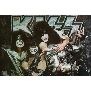 โปสเตอร์ รูปถ่าย วง ดนตรี เฮฟวีเมทัล KISS (1973-Now) POSTER 24”x35” Inch American Heavy Metal Hard Rock Band V3