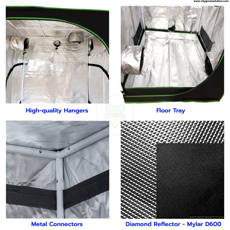 เต็นท์ปลูก Grow Tent (80x80x160CM) + กระเป๋า Tool Bag : Dimond Mylar โรงเรือนปลูกต้นไม้+เพาะกล้าอ่อน Indoor Greenhouse - รูปที่ 5