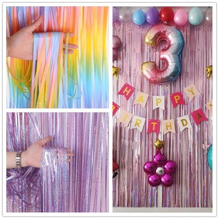 ผ้าม่านผ้าไหม ลายทาง ยาว 2 เมตร สําหรับตกแต่งปาร์ตี้วันเกิด …