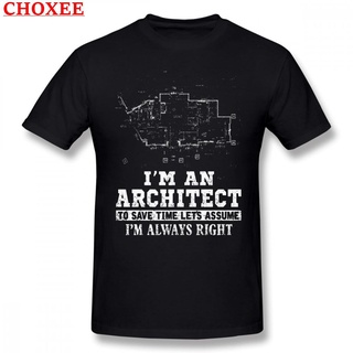 ผ้าฝ้าย สไตล์ ❥ เสื้อยืดแขนสั้น พิมพ์ลาย Architect Architect สําหรับผู้ชาย DF12HJ25487