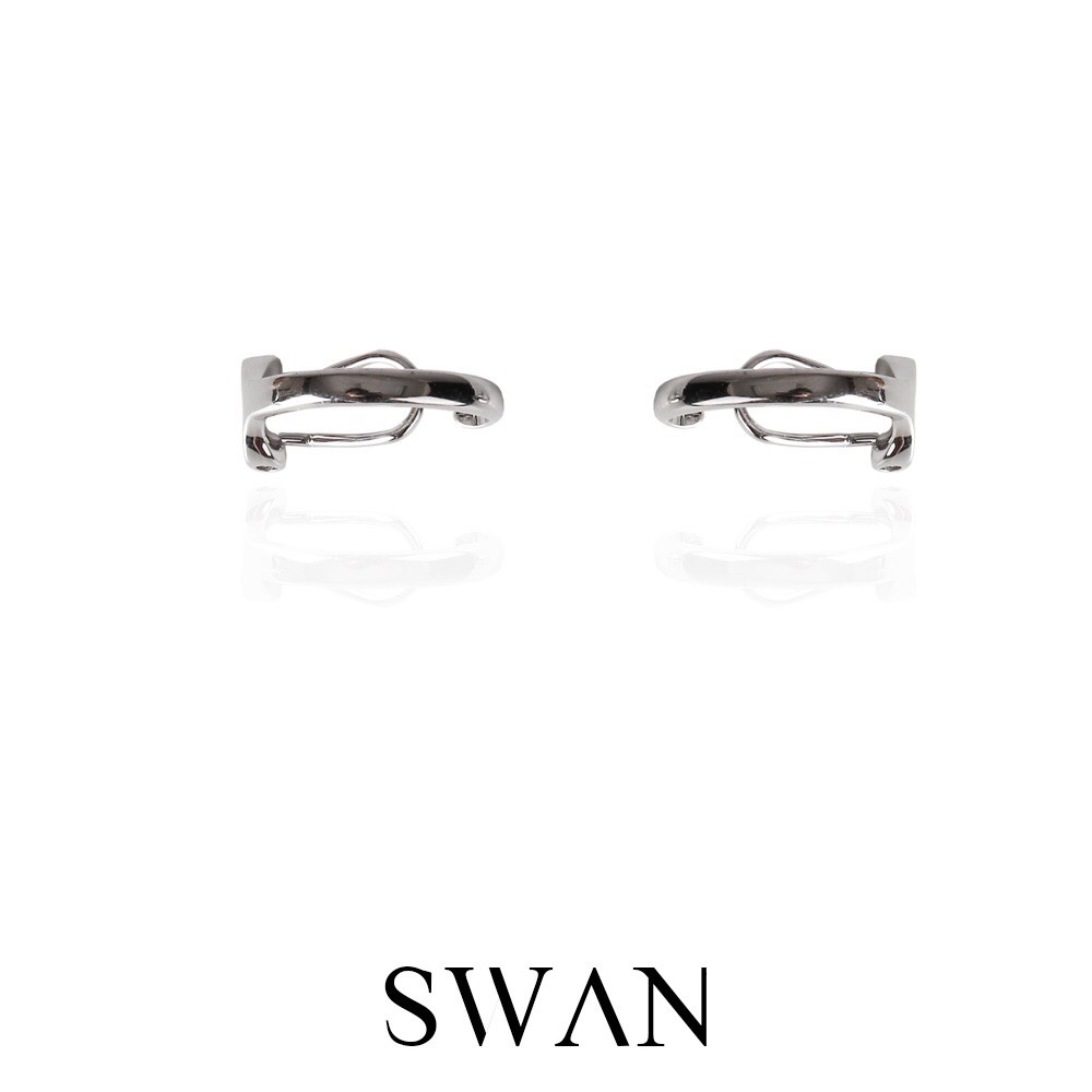 SWAN - Lara Cuff ต่างหูหนีบเงินแท้ ไม่ต้องเจาะ เงินเกลี้ยงเรียบๆ