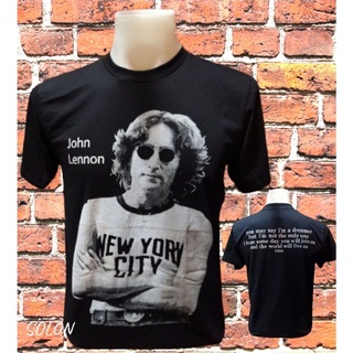 เสื้อวง JOHN LENNON วงร็อค ไม่มีตะเข็บข้าง คอฟิต ป้ายUSA เสื้อวินเทจ เสื้อทัวร์ วงดนตรีร็อคต่างประเทศ