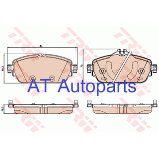 ผ้าเบรคชุดหน้า Benz C-Class W205 C180 1.6L 2013 GDB2070 TRW ราคาขายต่อชุด