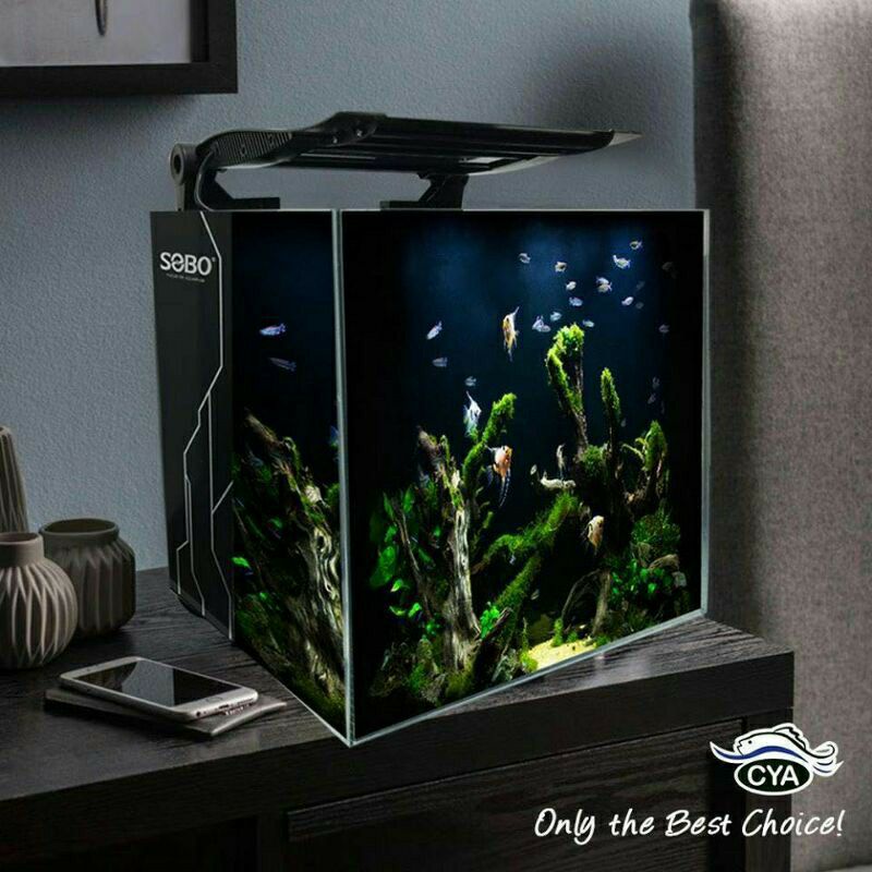 SOBO CB-300F/CB-400F/CB-500F BLACK AQUARIUM/กระจกสีขาวพิเศษ