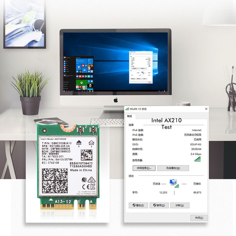 AX210 008 Intel Wi-Fi 6E ส่งด่วน MU-MIMO AX210NGW 802.11ax Dual Band Wi-Fi Adapter 2.4/5/6 GHz M.2 upgraded AX200