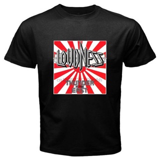 เสื้อยืดผ้าฝ้ายพิมพ์ลาย2022New LOUDNESS Thunder inThe East Rock Band Legend Mens Black