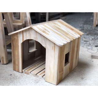 บ้านแมว บ้านสุนัข บ้านหมา บ้านสัตว์เลี้ยงไม้สัก Pet house Cat house Dog house ขนาด 38X34X42 cm