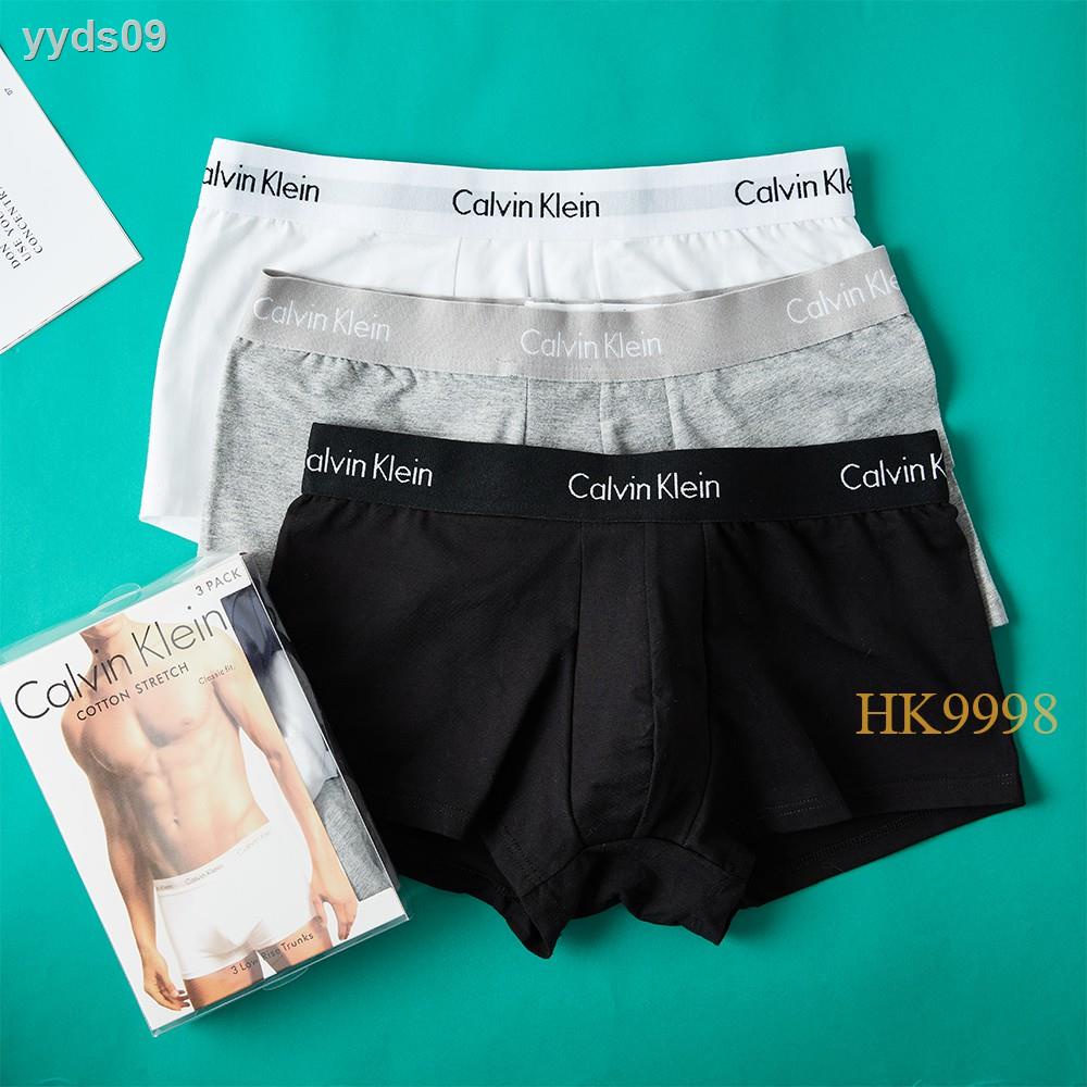 ☼卐ซื้อ 1 แถม 1 กางเกงในชาย Calvin Klein Underwear กางเกงใน CK (3ชิ้น) ของแท้ 100% ดูดซับเหงื่อ ระบายอากาศ พร้อมส่ง