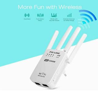 เราเตอร์เสาอากาศPIX-LINK AC05 1200Mbps Dual Frequency 2.4G 5G Wireless Repeater High Speed 5G