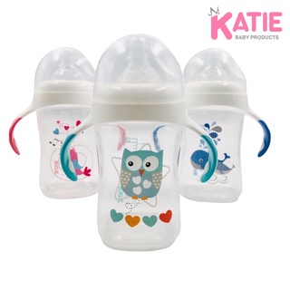 KATIE (เคที่) 🌈 ซื้อ2แถม1 ขวดนมเด็ก ขวดนมคอกว้าง ขวดนมหัดดื่ม 2 step ขนาด 8ออนซ์