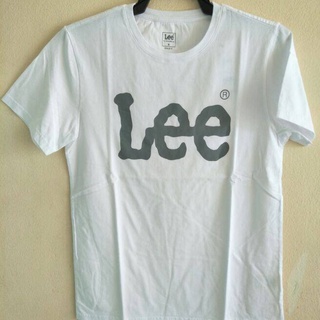 LEE แท้100% เสื้อยืดสีขาว ผ้า cotton 100% ทรงregular fit