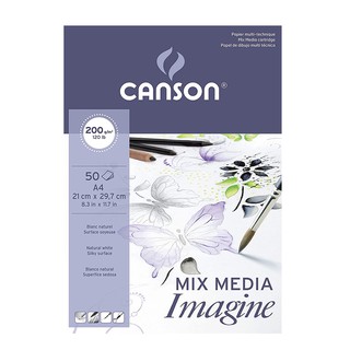 Canson สมุด Imagine ยึดกาวด้านบน หนา 200 g ขนาด 21×29.7 ซม. (A4) บรรจุ 50 แผ่น C200 006 008