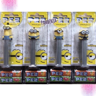 PEZ เพซ ลูกอม รสผลไม้ พร้อมแท่งการ์ตูนหัวโต ลาย MINIONS