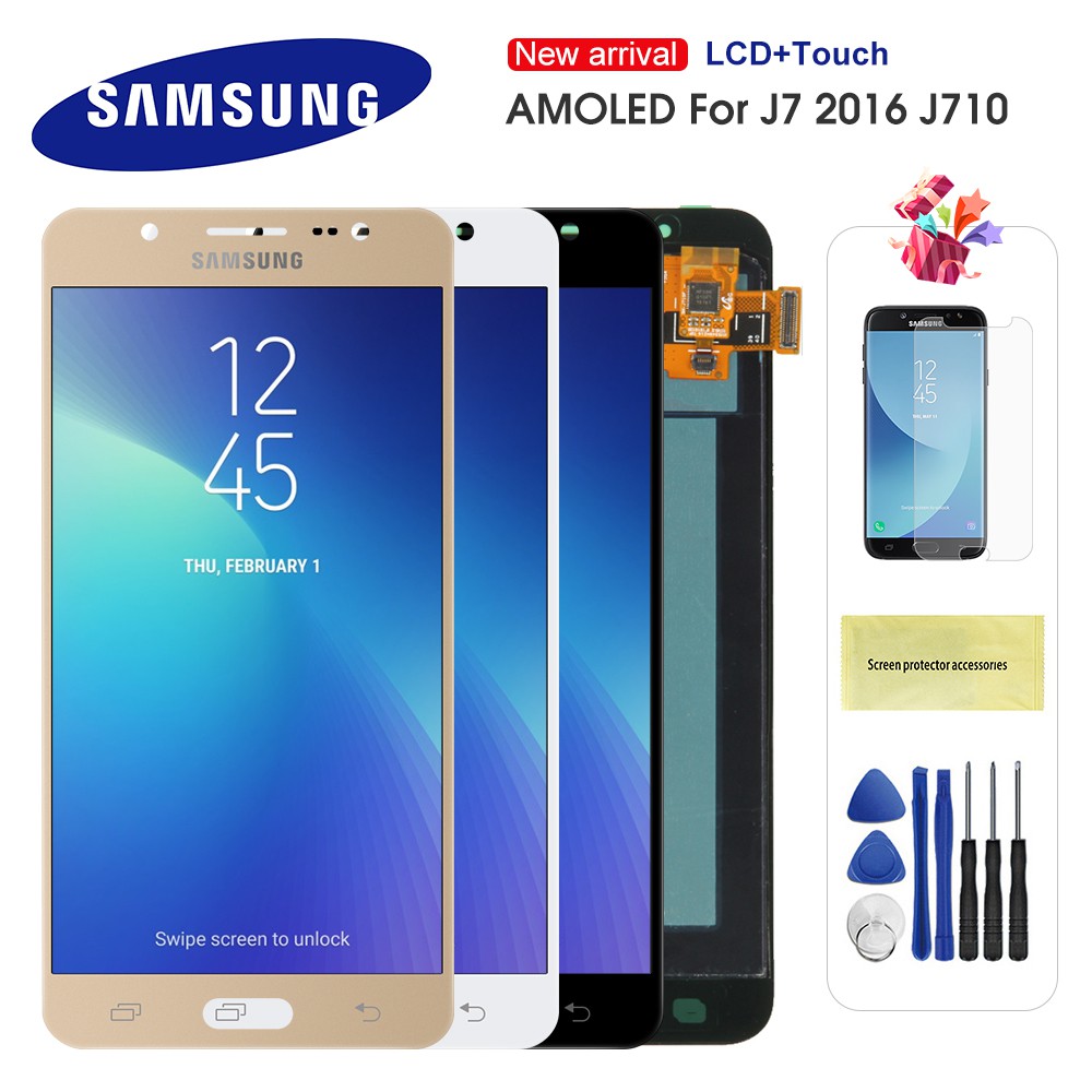 สําหรับ Samsung Galaxy J7 2016 J710 J710F J710FN J710M J710Y จอแสดงผล LCD Touch Screen Digitizer Ass