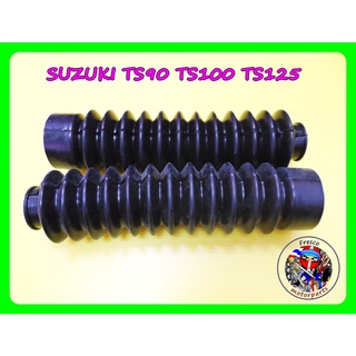 ยางหุ้มโช๊ค SUZUKI TS90 TS100 TS125 สีดำ FRONT Fork rubber Boot BLACK