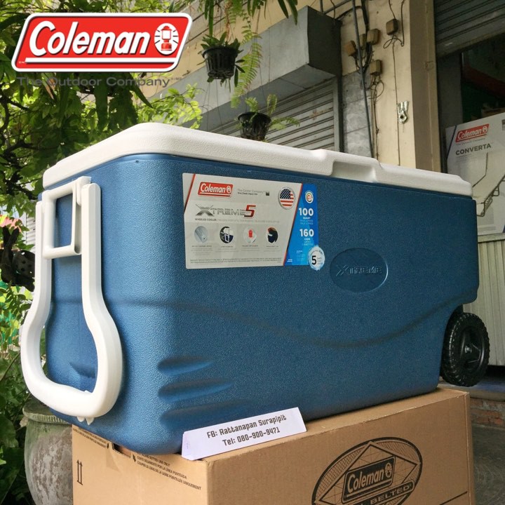 กระติกน้ำแข็ง Coleman Xtreme5 Wheeled Cooler 100ควอร์ต 95ลิตร - โคลแมน Xtreme Cooler Camping แคมปิ้ง
