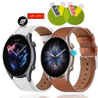 สาย amazfit GTR 3 สมาร์ทวอช สายหนัง amazfit gtr 2e / gtr 2 /  amazfit gtr 3 pro สายสมาร์ทวอทช์