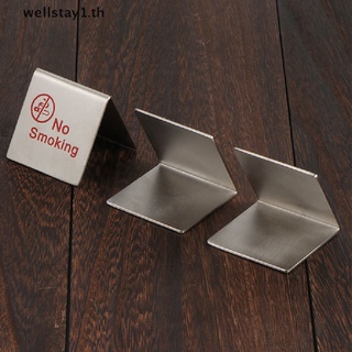 [wellstay1] Stainless Steel No Smoking Sign Double Sided Table Top Compliance Signs [TH]