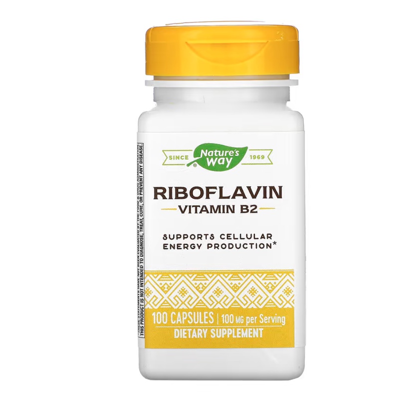 Nature's Way, Riboflavin Vitamin B2 100 mg 100 Capsules