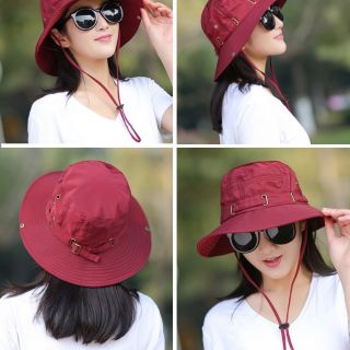 ราคาหมวกบังแดดหมวกดวงอาทิตย์กลางแจ้งหมวกหญิงฤดูร้อนเกาหลีหมวกฤดูร้อนพับหมวกชาวประมงปีนเขา
