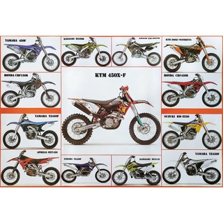โปสเตอร์ รูปถ่าย รถมอเตอร์ไซค์ Motocross MX POSTER 24”X35” Inch Off-Road Motorcycle Racing Honda Yamaha KTM Aprilia v2
