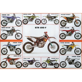 โปสเตอร์ รูปถ่าย รถมอเตอร์ไซค์ Motocross MX POSTER 24”X35” Inch Off-Road Motorcycle Racing Honda Yamaha KTM Aprilia v2